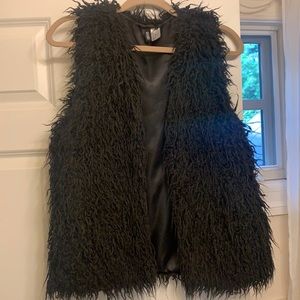 Furry black vest